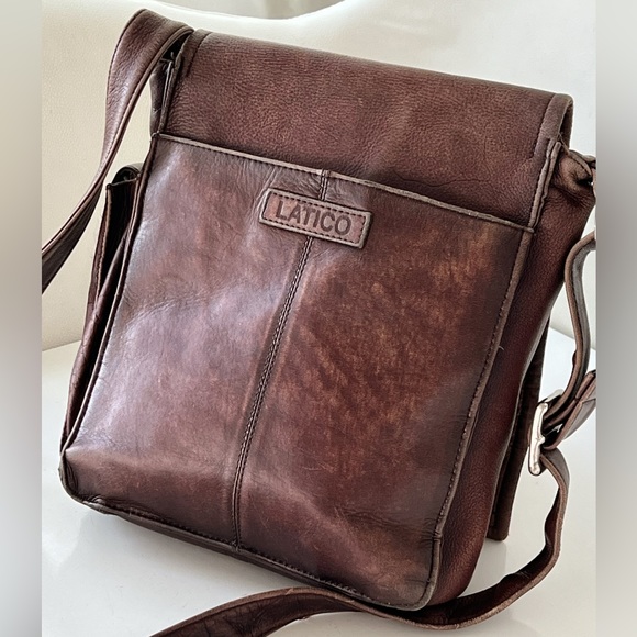 latico Bags Latico Brown Distressed Leather Flap Crossbody